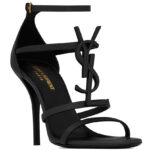 Saint Laurent Women's Cassandra Sandals In Smooth Leather Black