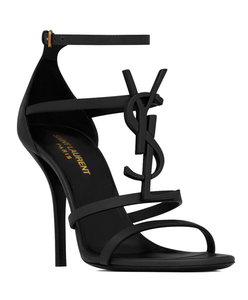 Saint Laurent Women's Cassandra Sandals In Smooth Leather Black