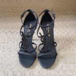 Saint Laurent Women's Cassandra Sandals In Smooth Leather Black