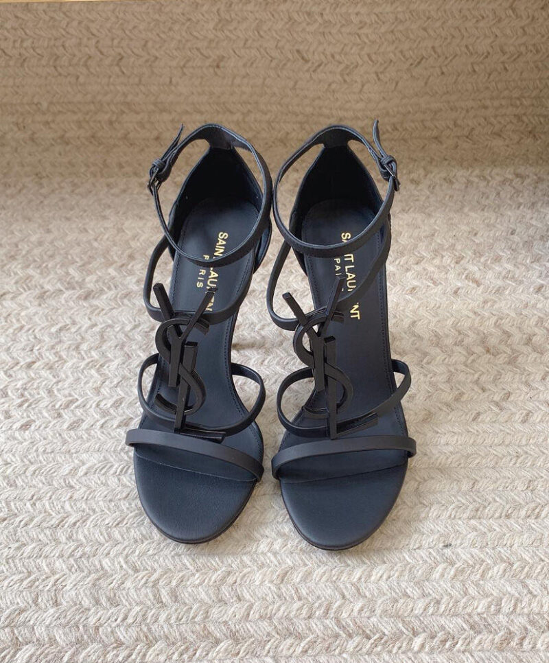 Saint Laurent Women's Cassandra Sandals In Smooth Leather Black