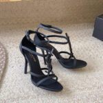 Saint Laurent Women's Cassandra Sandals In Smooth Leather Black
