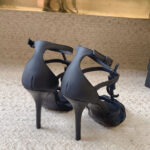 Saint Laurent Women's Cassandra Sandals In Smooth Leather Black