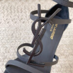 Saint Laurent Women's Cassandra Sandals In Smooth Leather Black