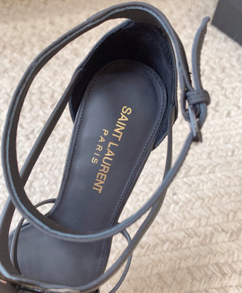 Saint Laurent Women's Cassandra Sandals In Smooth Leather Black
