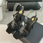Saint Laurent Women's Harlow Sandals In Satin Crepe And Crystals Black