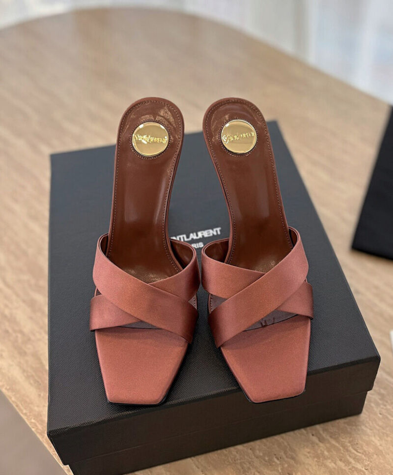 Saint Laurent Women's Opyum Mules In Satin Crepe