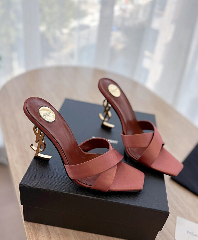 Saint Laurent Women's Opyum Mules In Satin Crepe