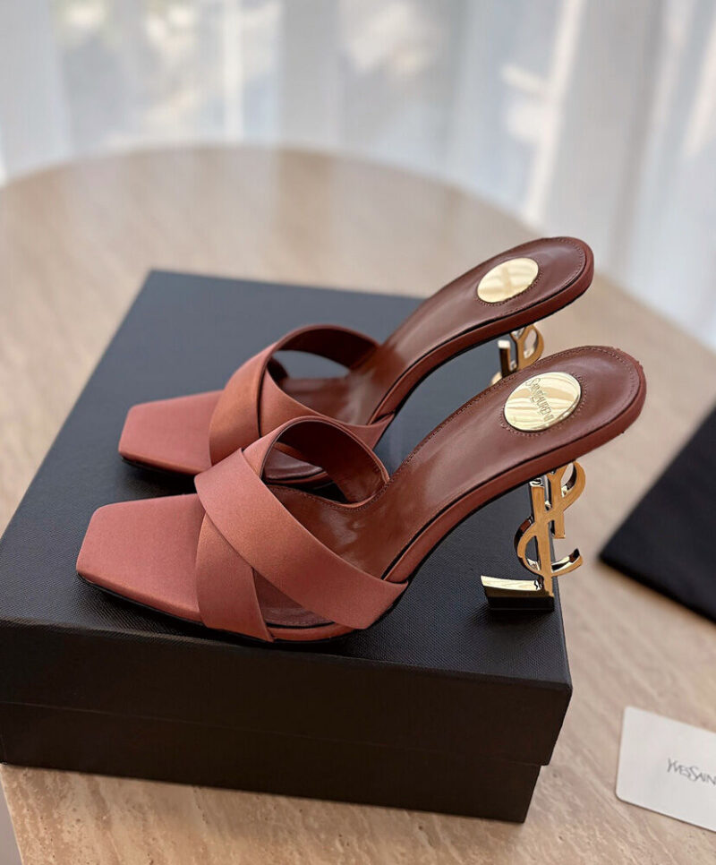 Saint Laurent Women's Opyum Mules In Satin Crepe