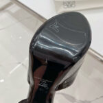 Saint Laurent Women's Jodie Platform Sandals In Patent Leather Black