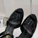 Saint Laurent Women's Jodie Platform Sandals In Patent Leather Black