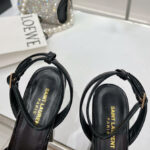 Saint Laurent Women's Jodie Platform Sandals In Patent Leather Black