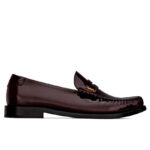 Saint Laurent Women's Le Loafer Penny Slippers In Glazed Leather Mauve