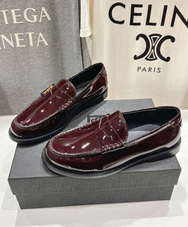 Saint Laurent Women's Le Loafer Penny Slippers In Glazed Leather Mauve