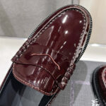 Saint Laurent Women's Le Loafer Penny Slippers In Glazed Leather Mauve