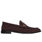 Saint Laurent Women's Le Loafer Penny Slippers In Suede Mauve
