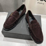 Saint Laurent Women's Le Loafer Penny Slippers In Suede Mauve