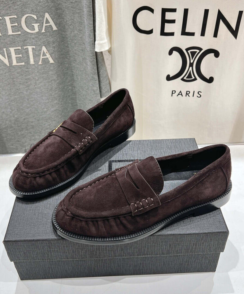 Saint Laurent Women's Le Loafer Penny Slippers In Suede Mauve