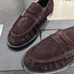 Saint Laurent Women's Le Loafer Penny Slippers In Suede Mauve