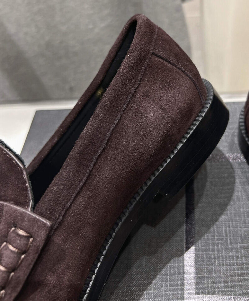 Saint Laurent Women's Le Loafer Penny Slippers In Suede Mauve