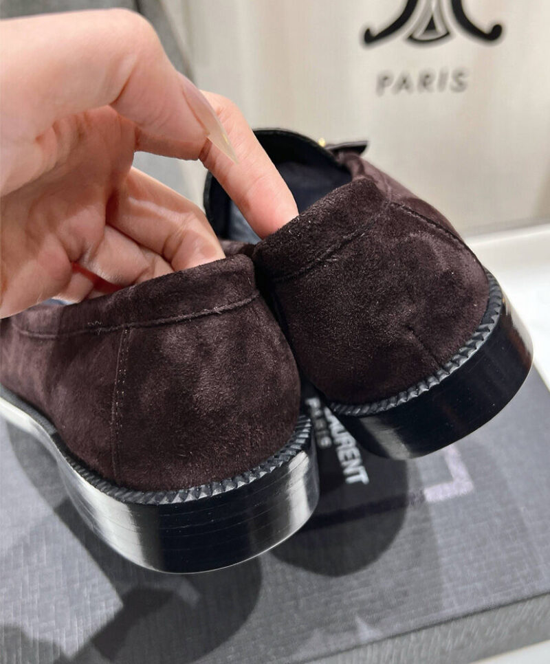Saint Laurent Women's Le Loafer Penny Slippers In Suede Mauve