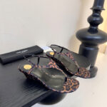Saint Laurent Cassandra Wedges In Leopard Grosgrain Coffee