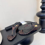 Saint Laurent Cassandra Wedges In Leopard Grosgrain Coffee