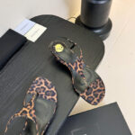 Saint Laurent Cassandra Wedges In Leopard Grosgrain Coffee