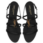 Saint Laurent Women's Cassandra Sandals In Smooth Leather Black