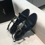 Saint Laurent Women's Cassandra Sandals In Smooth Leather Black