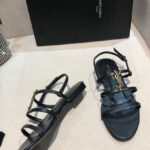 Saint Laurent Women's Cassandra Sandals In Smooth Leather Black