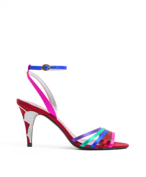 Valentino Garavani Ladycrush Crystal-Embellished Satin High-Heeled Sandals Peachblow