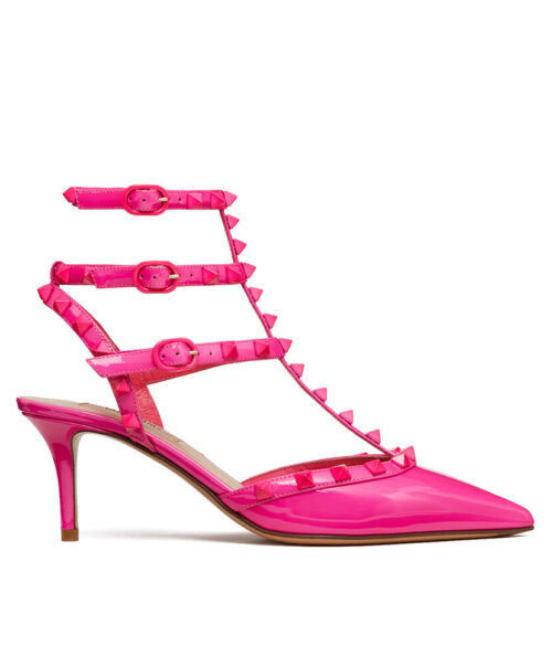 Valentino Women's Patent Rockstud Pumps With Matching Straps And Studs 65 MM