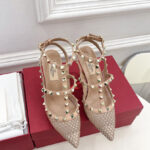 Valentino Women's Rockstud Mesh Pump With Crystals And Straps 100MM