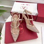 Valentino Women's Rockstud Mesh Pump With Crystals And Straps 100MM