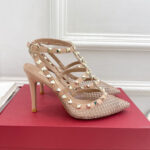 Valentino Women's Rockstud Mesh Pump With Crystals And Straps 100MM
