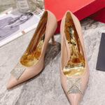 Valentino Women's Valentino Garavani One Stud Pump With Crystals 100MM Light Pink
