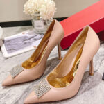 Valentino Women's Valentino Garavani One Stud Pump With Crystals 100MM Light Pink