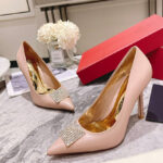 Valentino Women's Valentino Garavani One Stud Pump With Crystals 100MM Light Pink