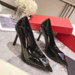 Valentino Women's One Stud Patent Leather Pump 100 MM Black