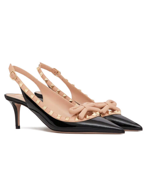 Valentino Women's Rockstud Bow Slingback Patent Leather Pump 60MM
