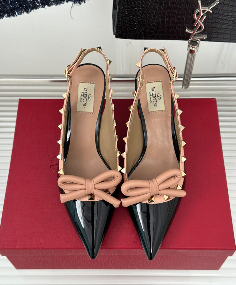 Valentino Women's Rockstud Bow Slingback Patent Leather Pump 60MM