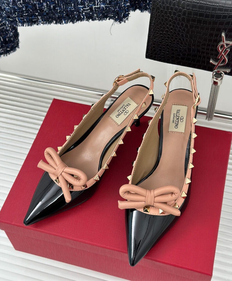 Valentino Women's Rockstud Bow Slingback Patent Leather Pump 60MM