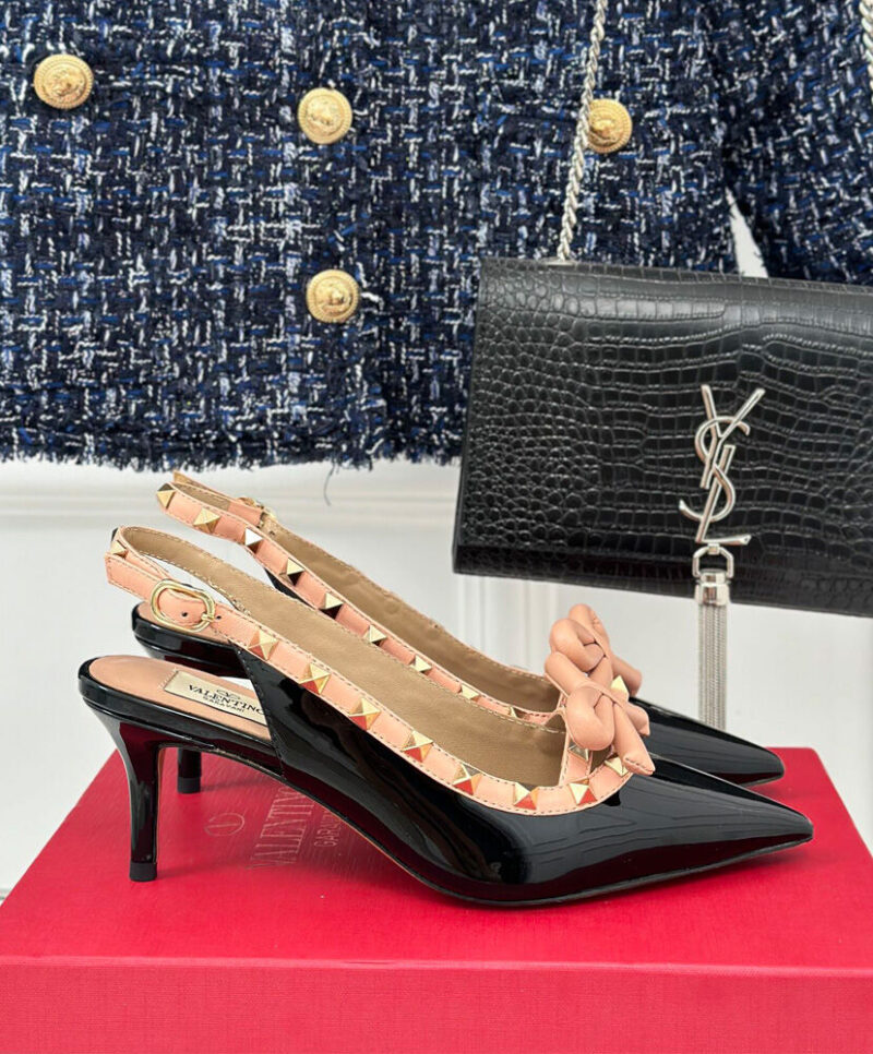 Valentino Women's Rockstud Bow Slingback Patent Leather Pump 60MM