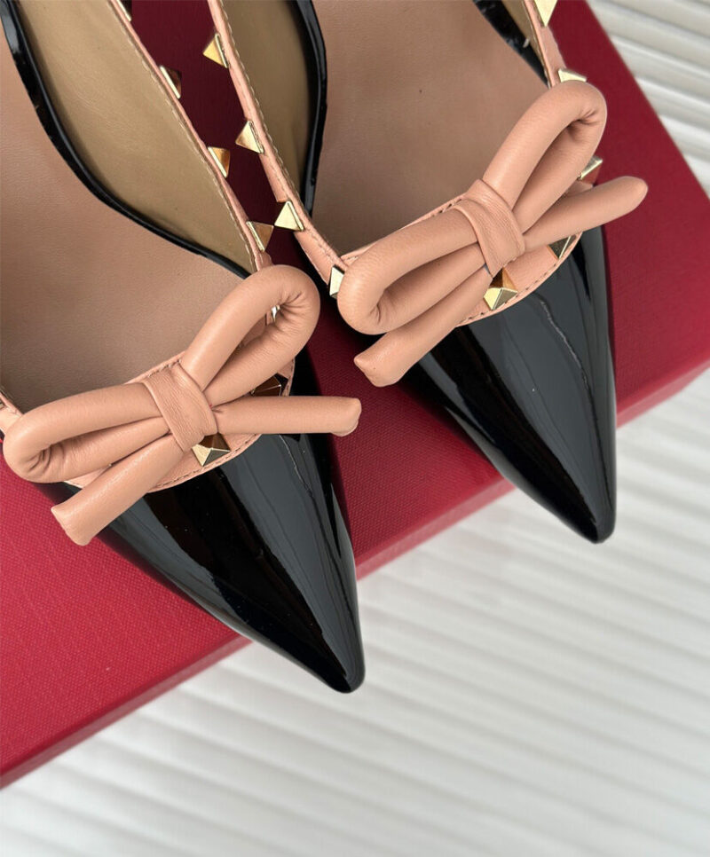 Valentino Women's Rockstud Bow Slingback Patent Leather Pump 60MM