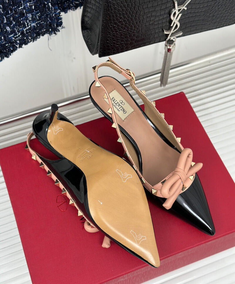 Valentino Women's Rockstud Bow Slingback Patent Leather Pump 60MM