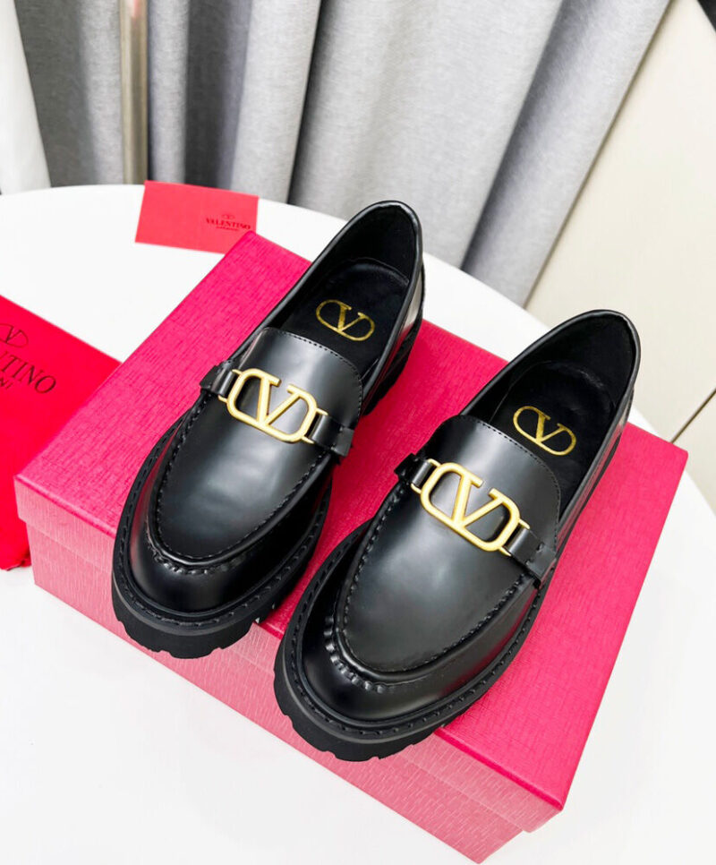 Valentino Women's Vlogo Signature Calfskin Loafer Black