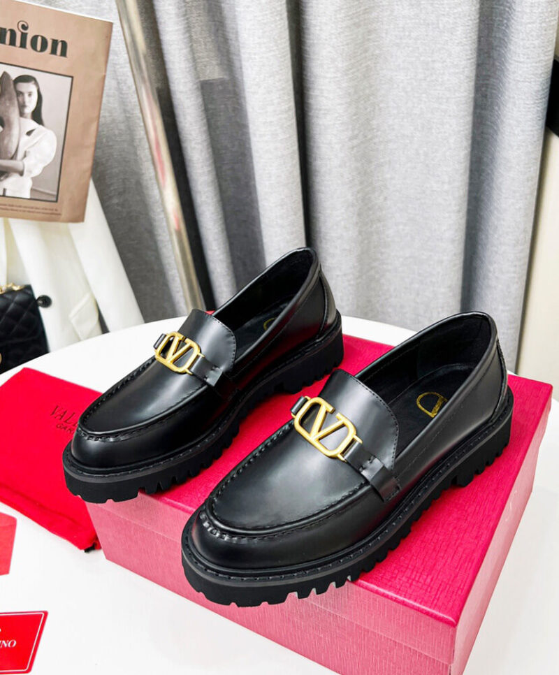 Valentino Women's Vlogo Signature Calfskin Loafer Black