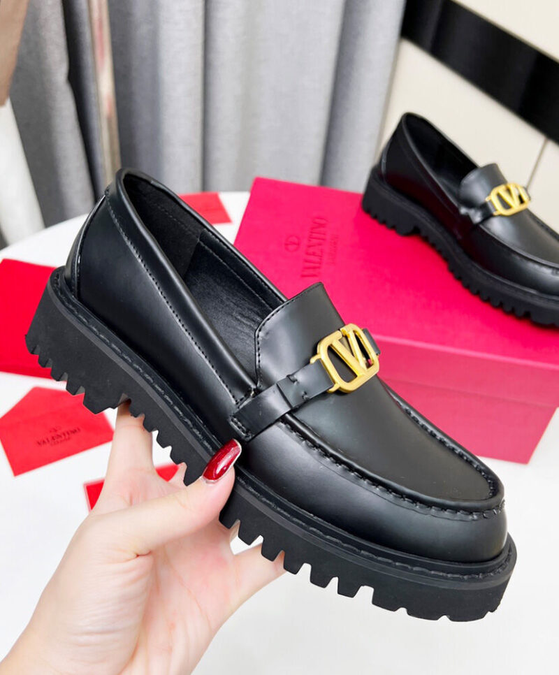 Valentino Women's Vlogo Signature Calfskin Loafer Black