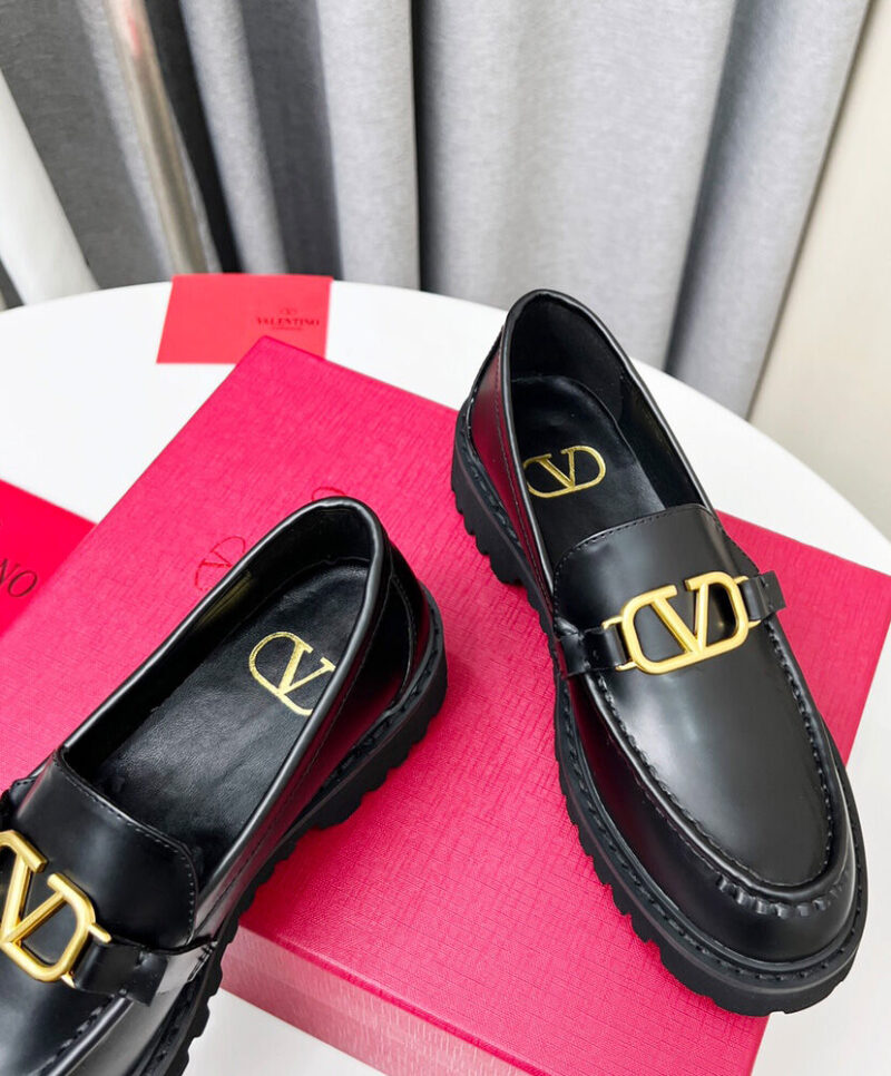Valentino Women's Vlogo Signature Calfskin Loafer Black