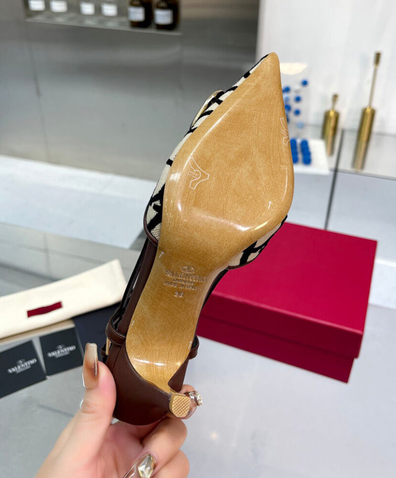 Valentino Women's Vlogo Signature Slingback Pump In Toile Iconographe 80MM